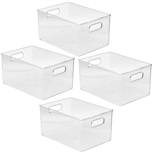 Sorbus 11.25" Clear Plastic Handled Bin Set